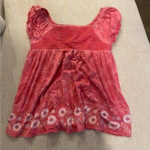 SO Women's Pink Blouse with Floral Design